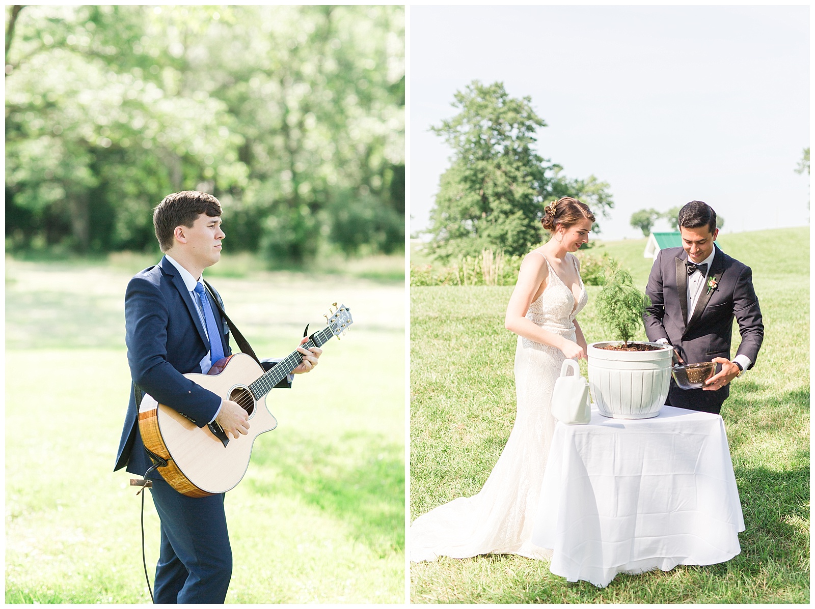 Ceremony inspiration with live music and planting a tree to have in their home