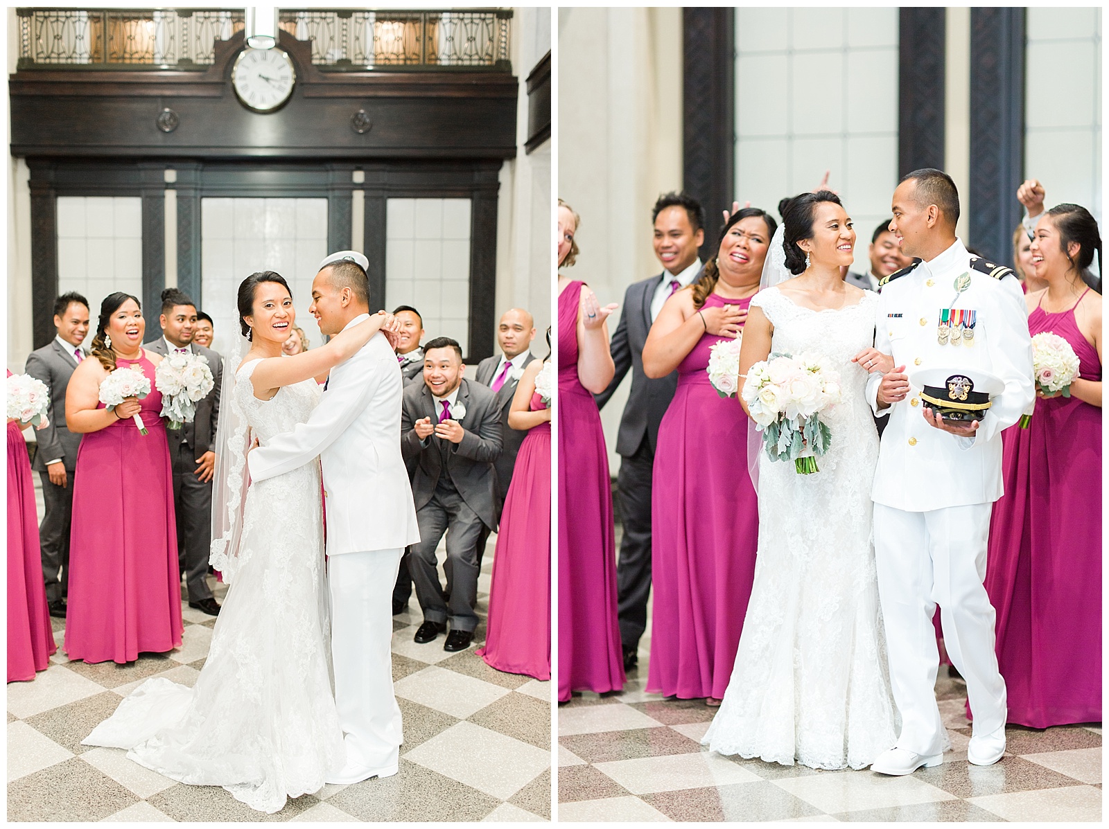 Bridal party pictures at the john marshall ballrooms 