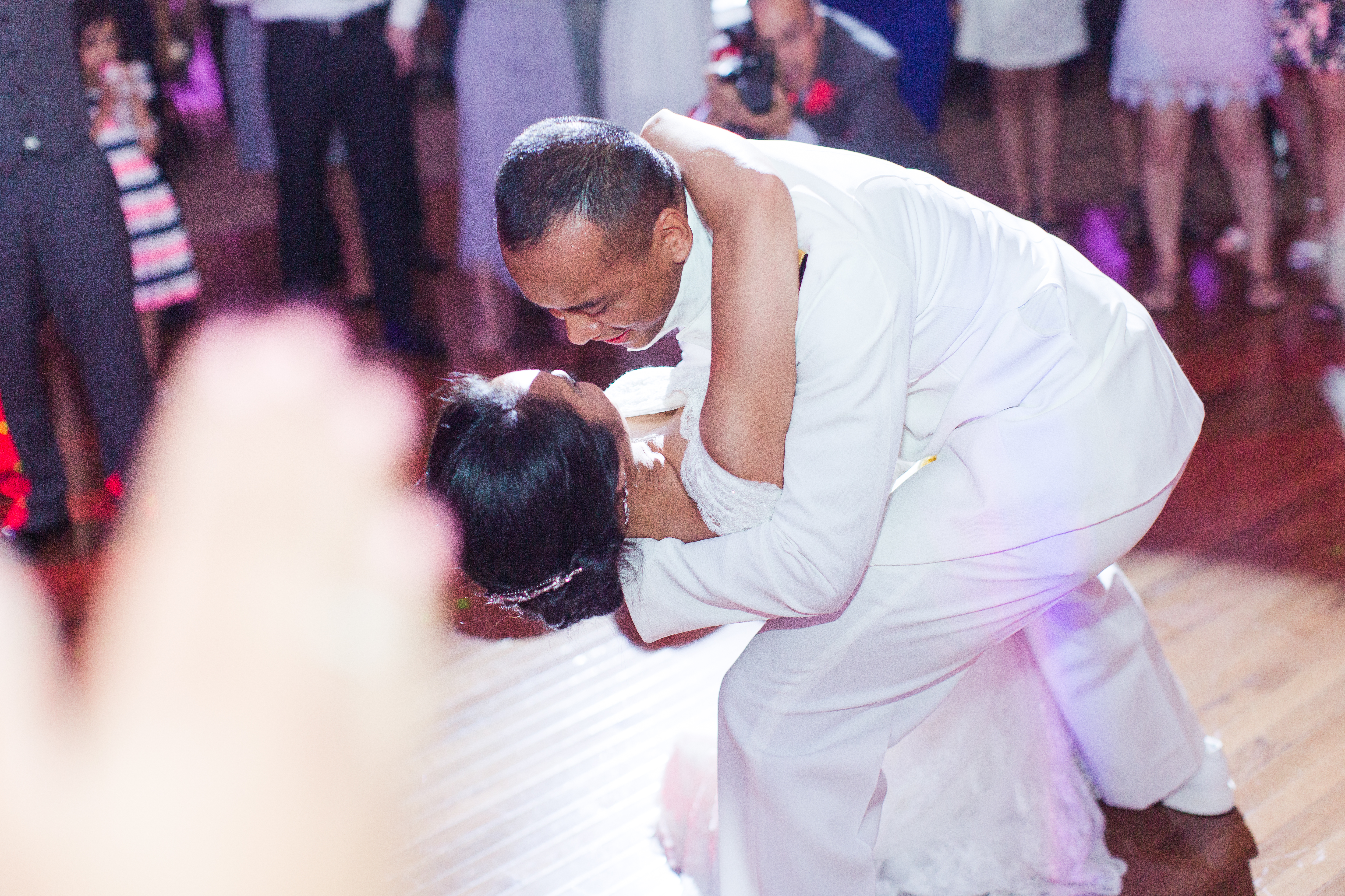 Groom planned a choreographed dance to surprise his new bride at the john marshall ballroom