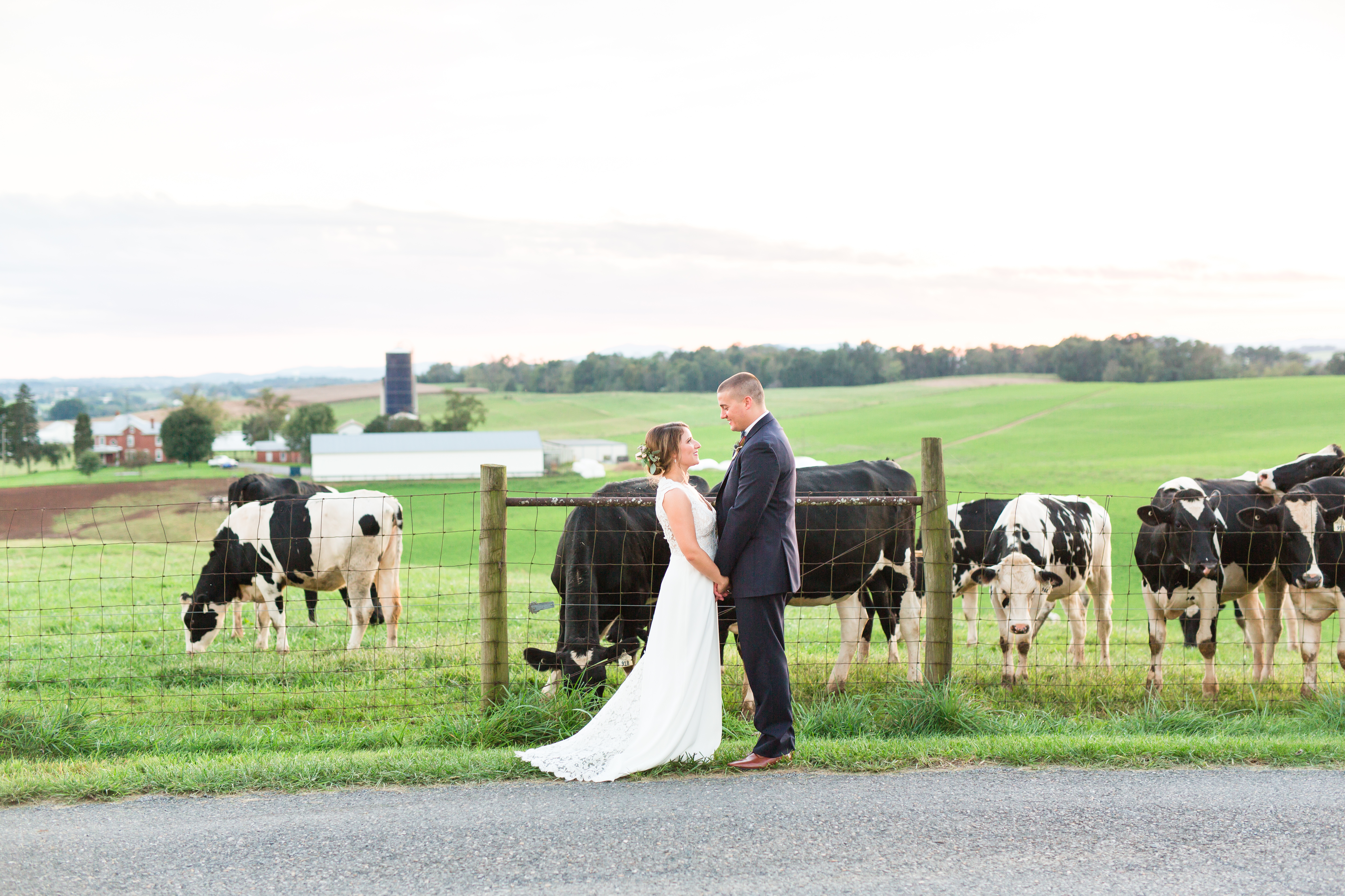 bride and groom portraits at sunny slope farm