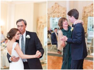 Bride and Groom's first dance, mother son dance, father daughter dance