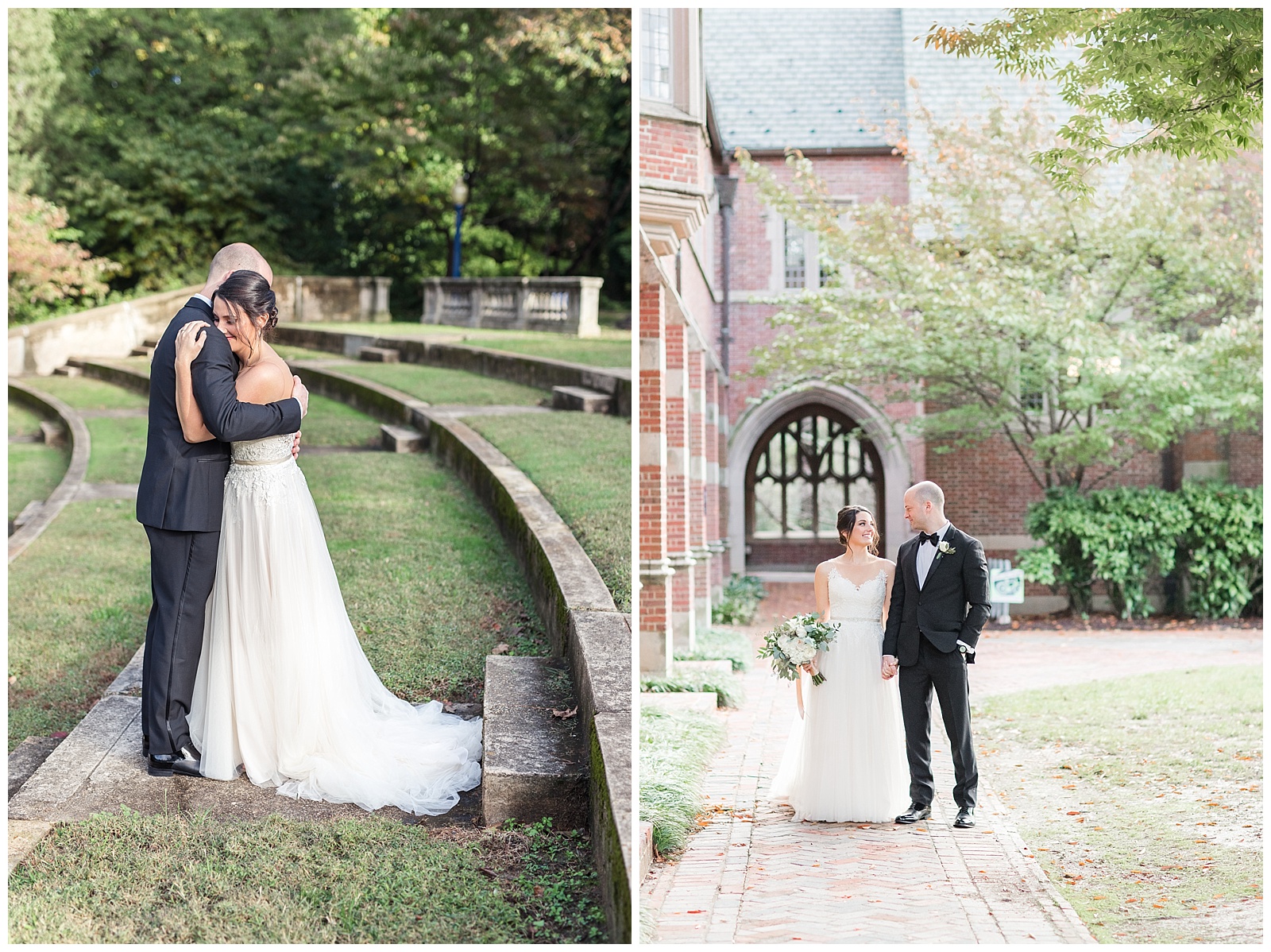 bride and groom at the university of richmond